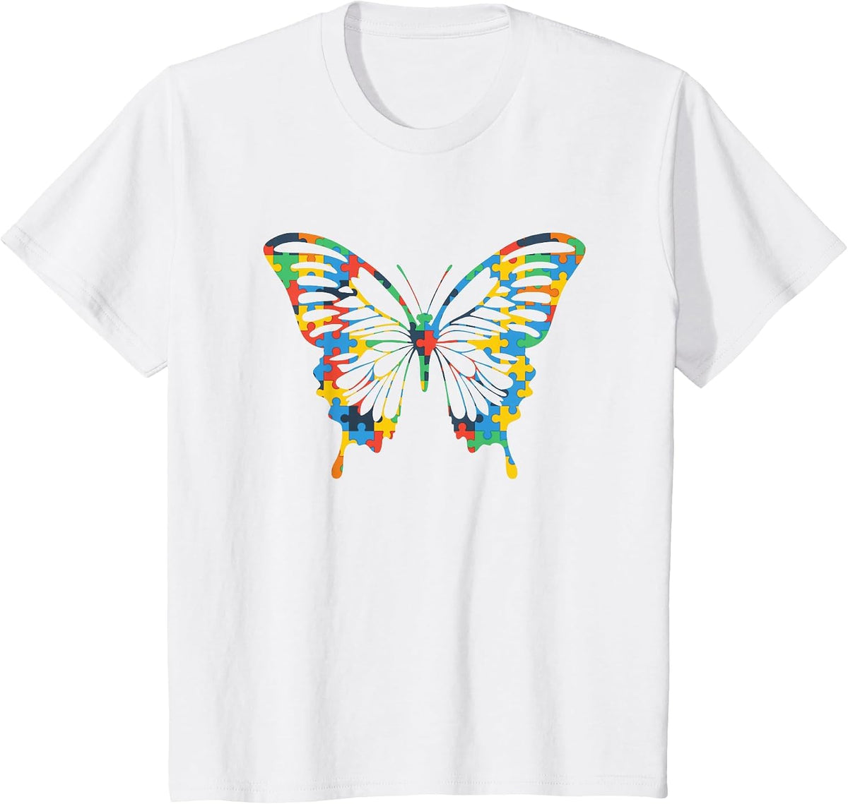 Butterfly Autism Awareness T-Shirt - White