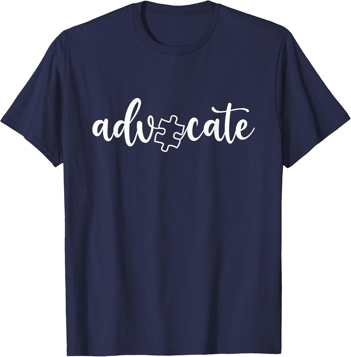 Autism Awareness Advocate T-Shirt - Navy Blue