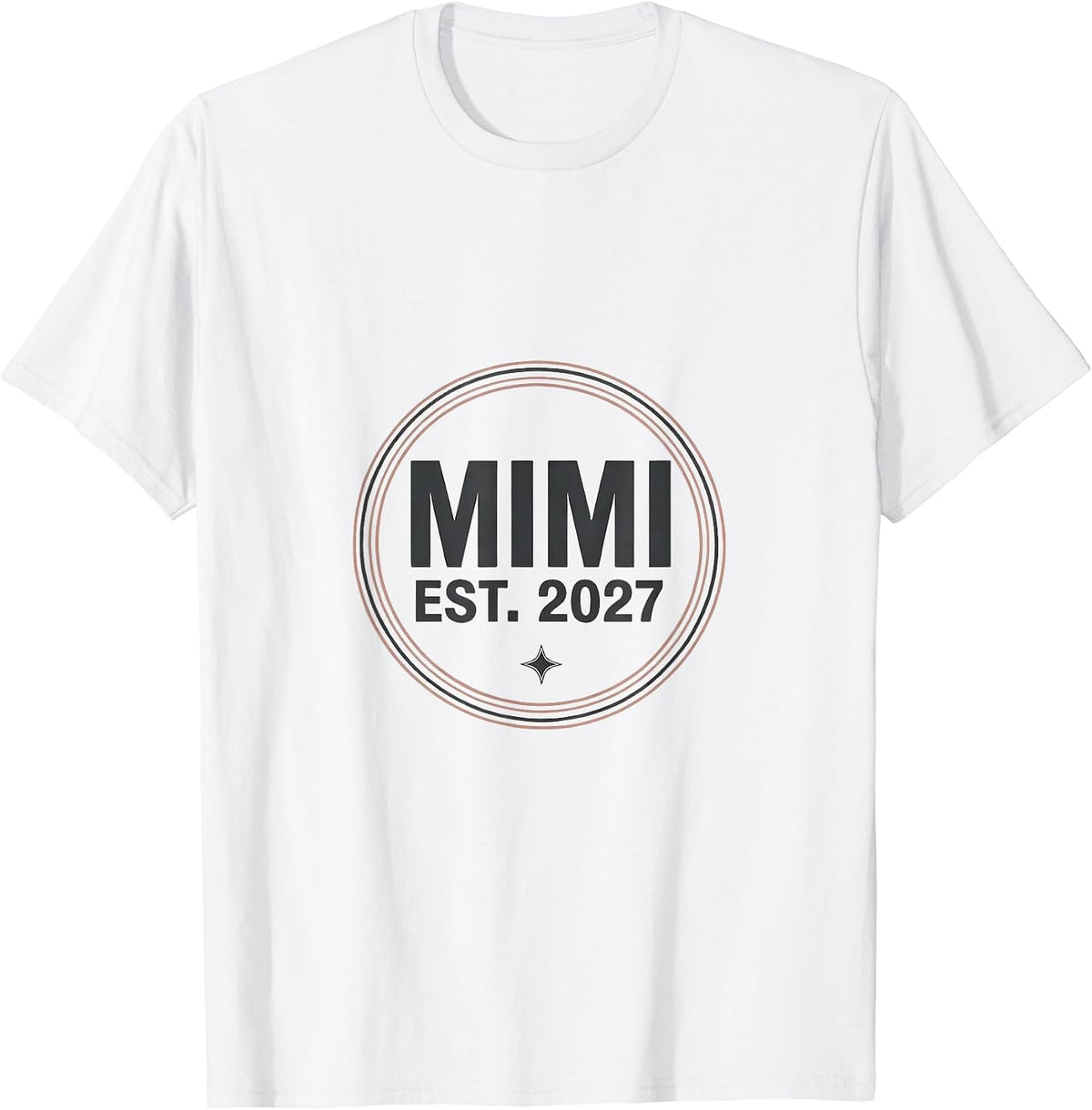 Men's Mimi Est 2027 Minimalist Elegant Font Family Keepsake T-Shirt - White