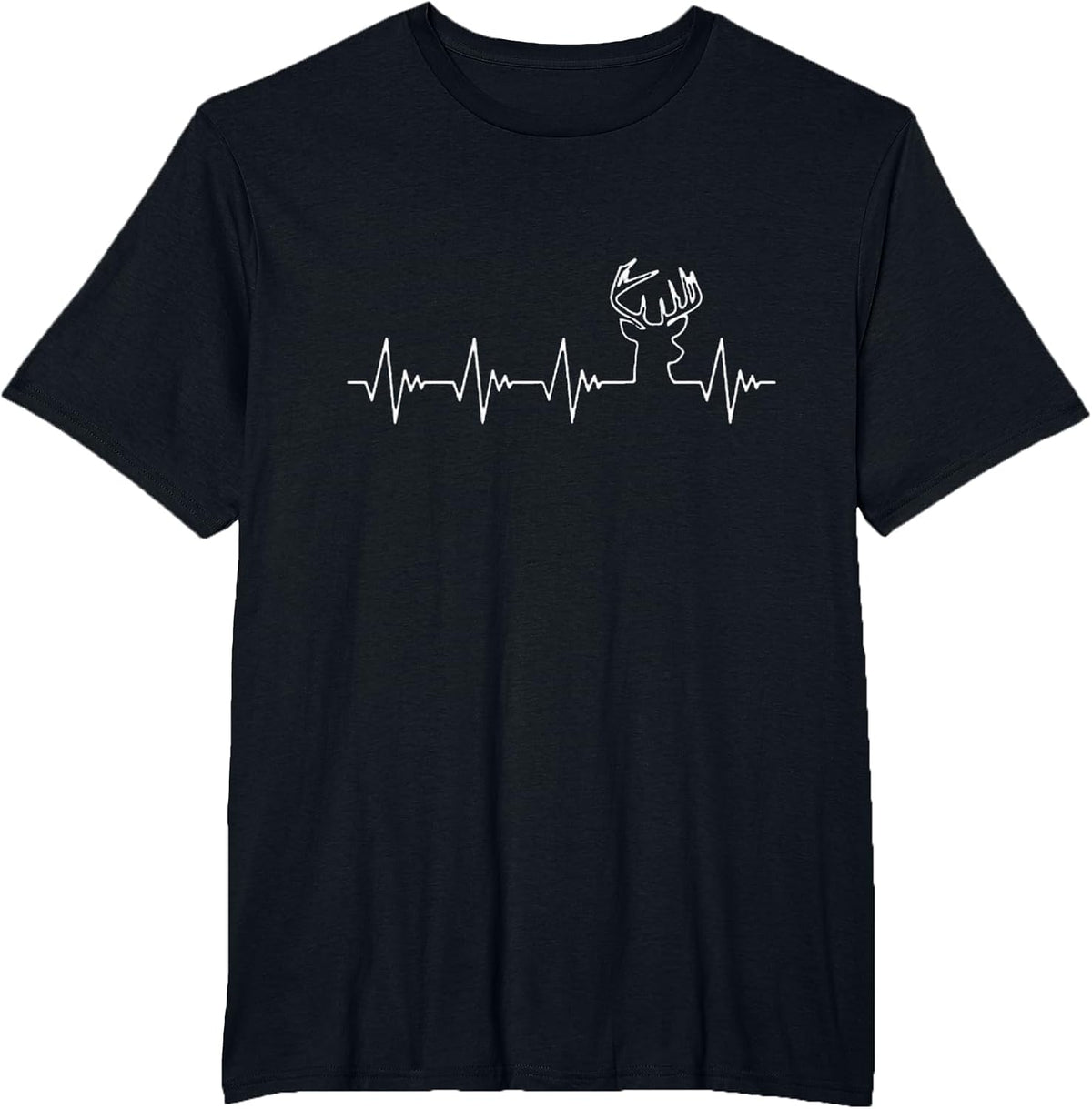 Deer Hunting Heartbeat T-Shirt T-Shirt - Black