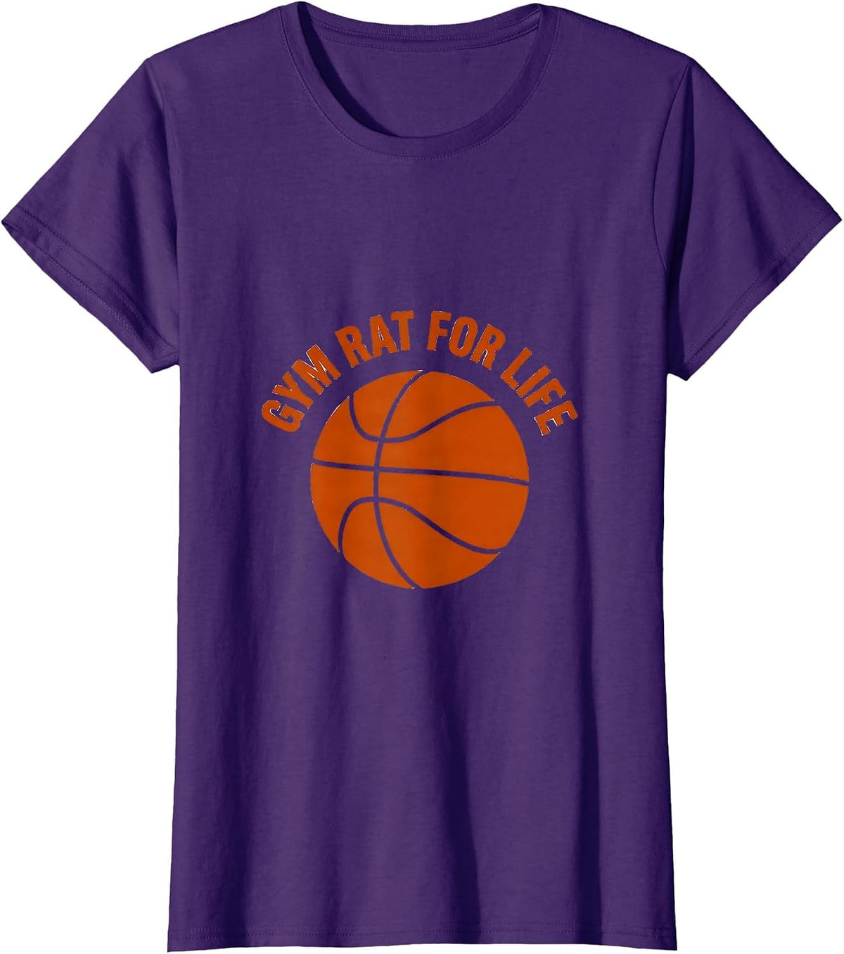 Women's Gym Rat For Life Basketball Graphic Design T-Shirt - Purple