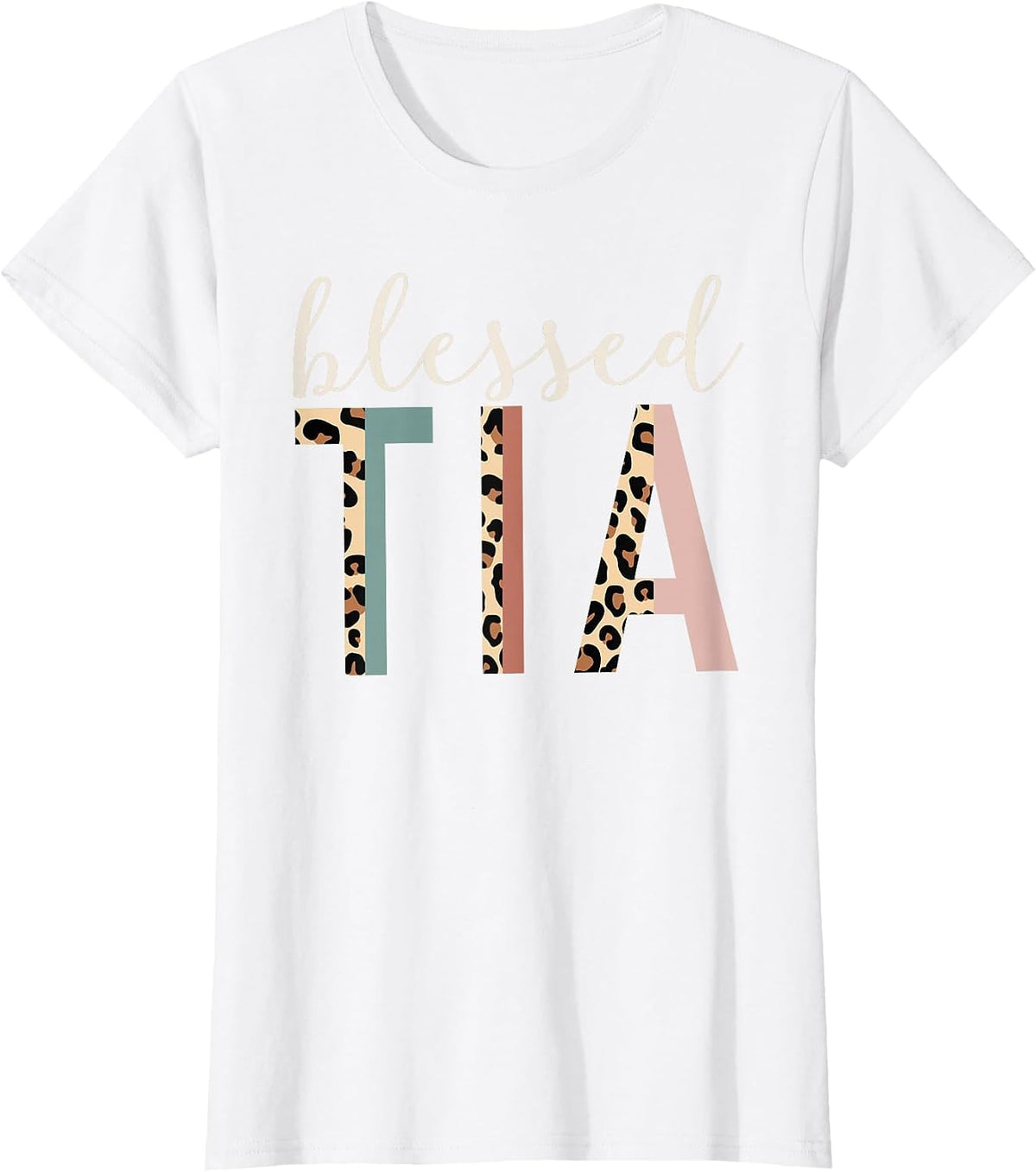 Blessed Tia Aunt Cute Leopard Print T-Shirt - White