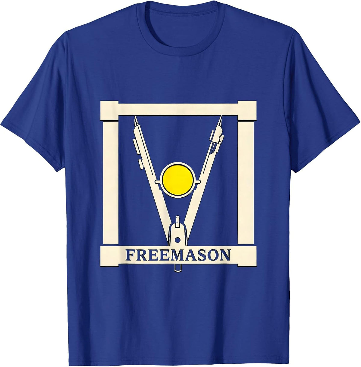 Freemason Stencil Graphic Masonic Fraternal Pride T-Shirt - Royal Blue