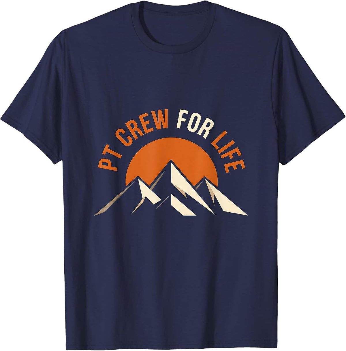 PT Crew For Life Physical Therapy Design T-Shirt - Navy Blue