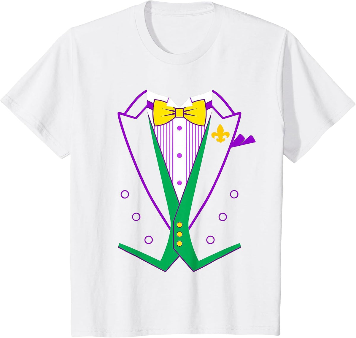 Mardi Gras Tuxedo Costume Funny Mardi Gras Carnival 2024 T-Shirt - White