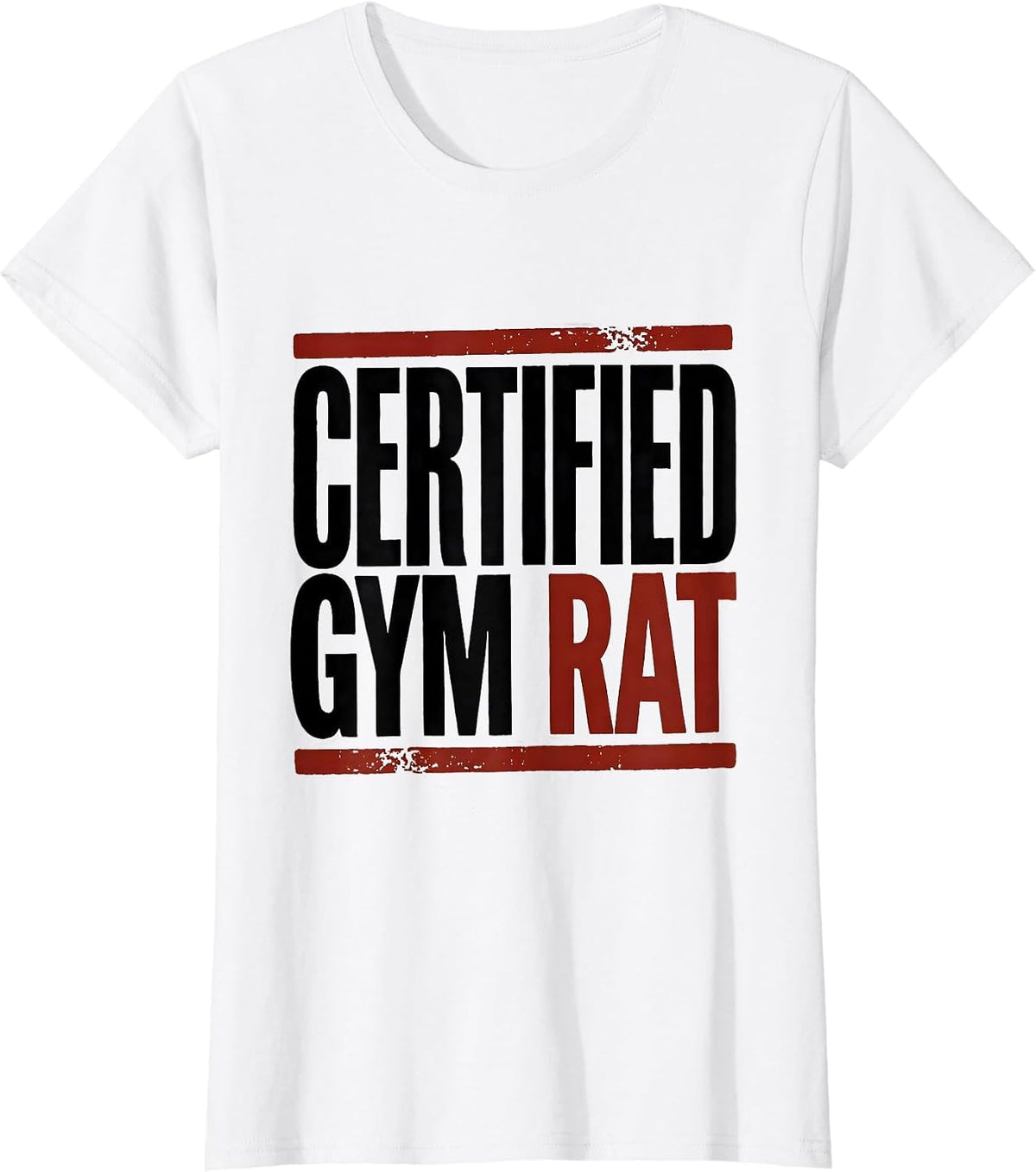 Certified Gym Rat Bold Motivational Streetwear Typography T-Shirt - White