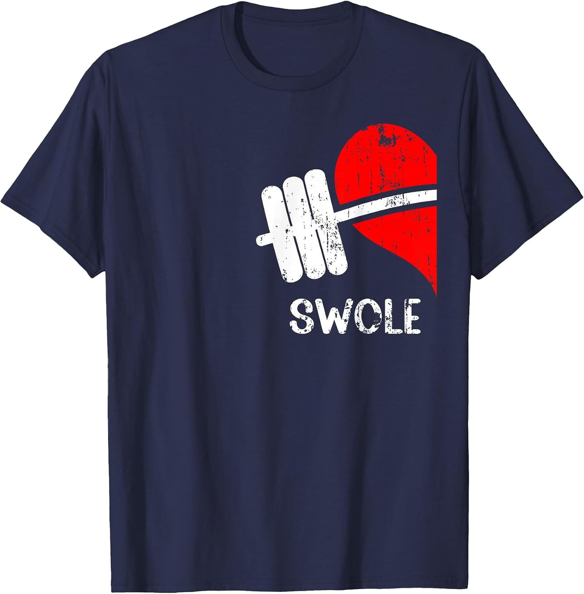 Swole Mates Couples Matching Gym Funny Tee Weightlifting T-Shirt - Navy Blue