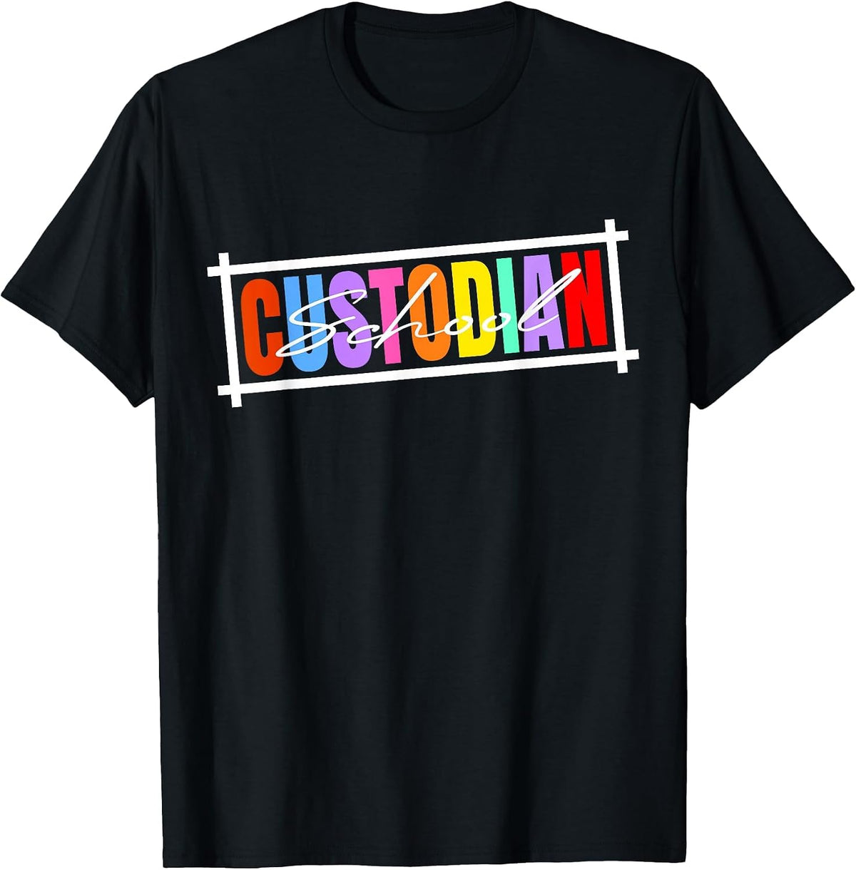 School Custodian, Janitor Cleaning and School Custodian T-Shirt - Black