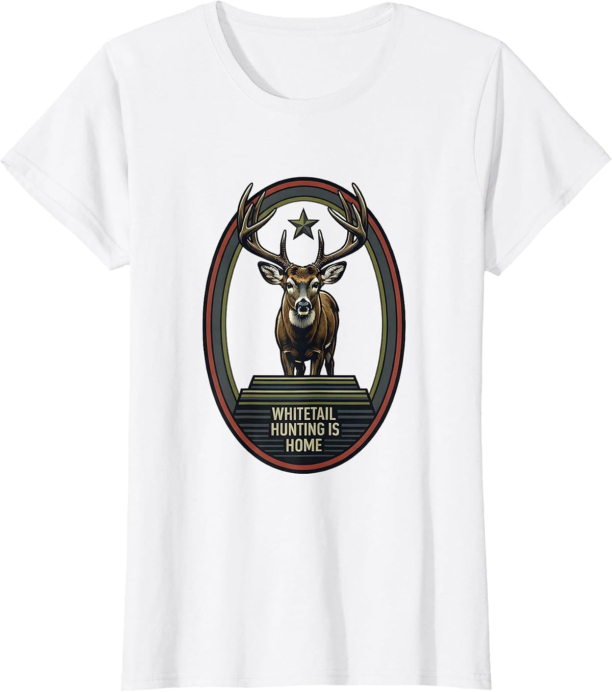 Women's Whitetail Hunting Is Home Patriotic Camo Hunter Dad Gift T-Shirt - White