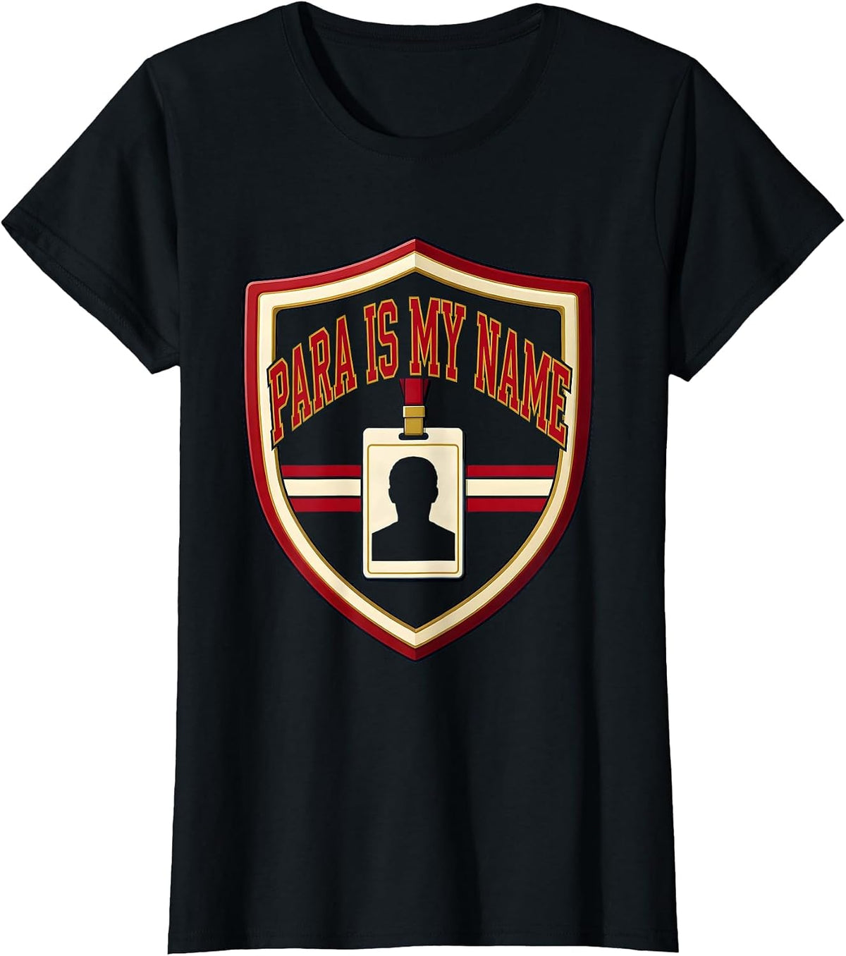 Women's Para Is My Name Funny Paraprofessional School Support Staff T-Shirt - Black