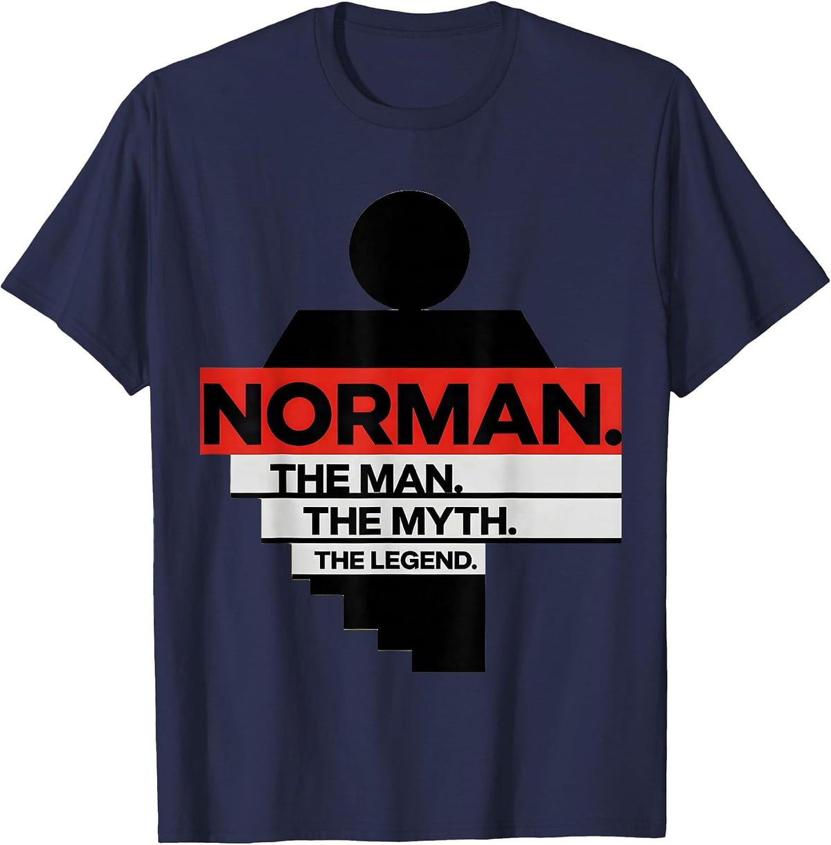 NORMAN THE MAN THE MYTH THE LEGEND Funny Personalized Gift T-Shirt - Navy Blue