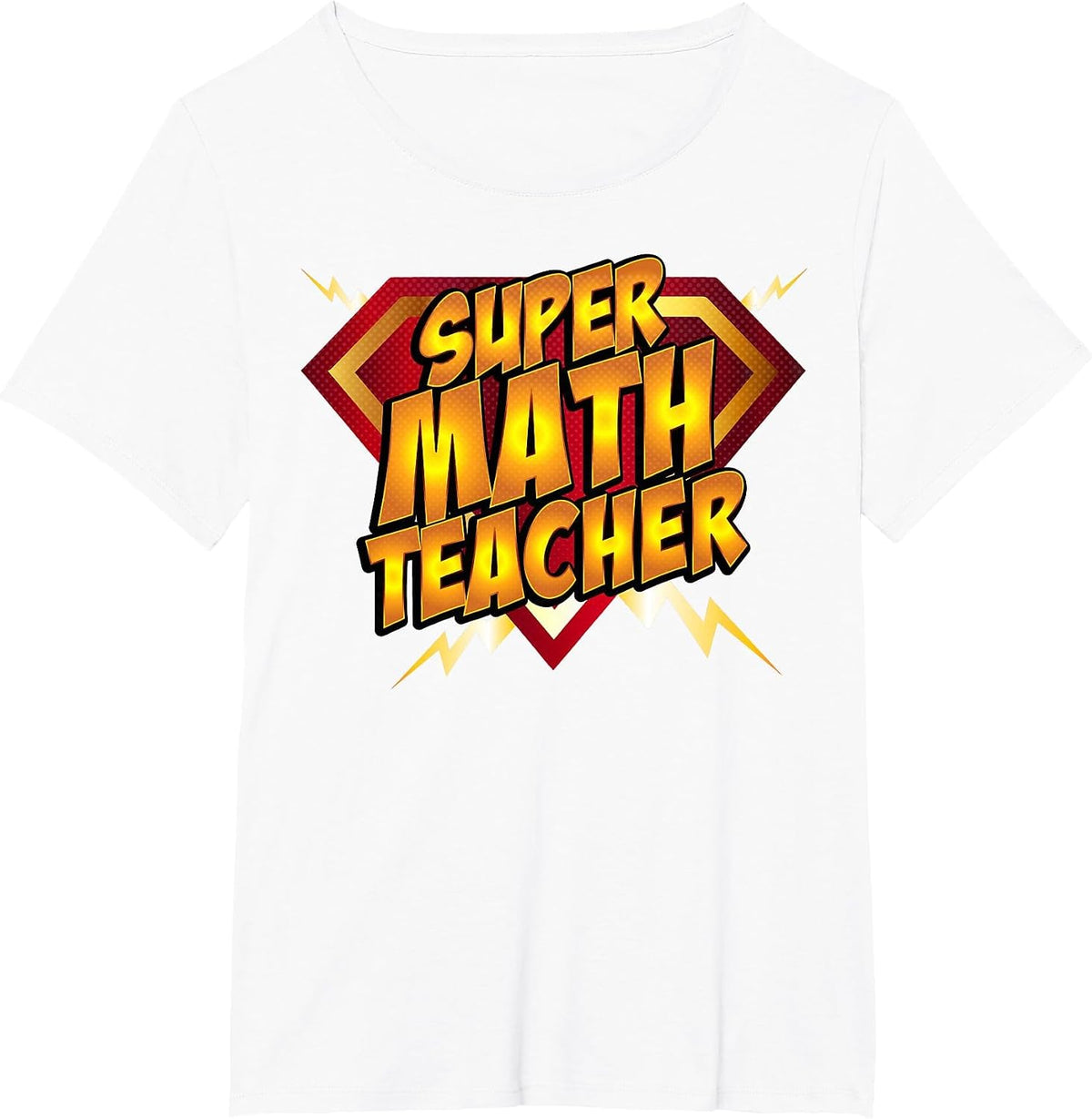 Super Math Teacher - Educational Superhero T-Shirt - White