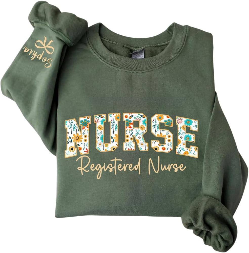 Personalized Nurse Sweatshirt, Custom Name & Specialty, Personalized Gift for Nurses & Healthcare Heroes - Nurse Registered