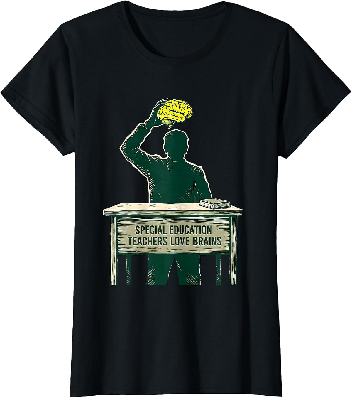 Special Education Teachers Love Brains Funny Halloween T-Shirt - Black