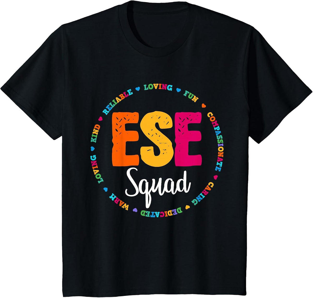 Matching ESE Squad First Last Day Team Teacher Student Tribe T-Shirt - Black