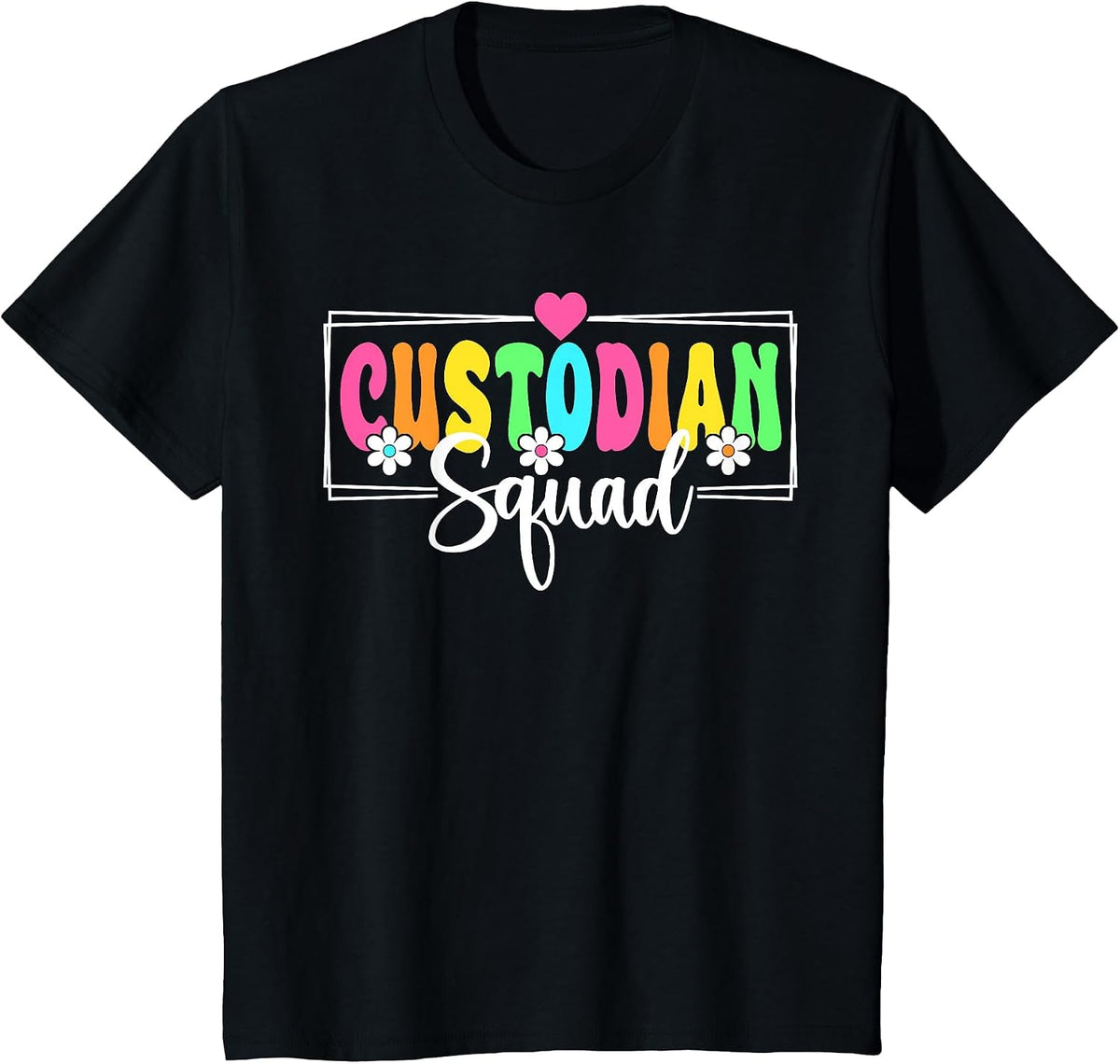 Custodian Squad Back to School Teachers Students T-Shirt - Black