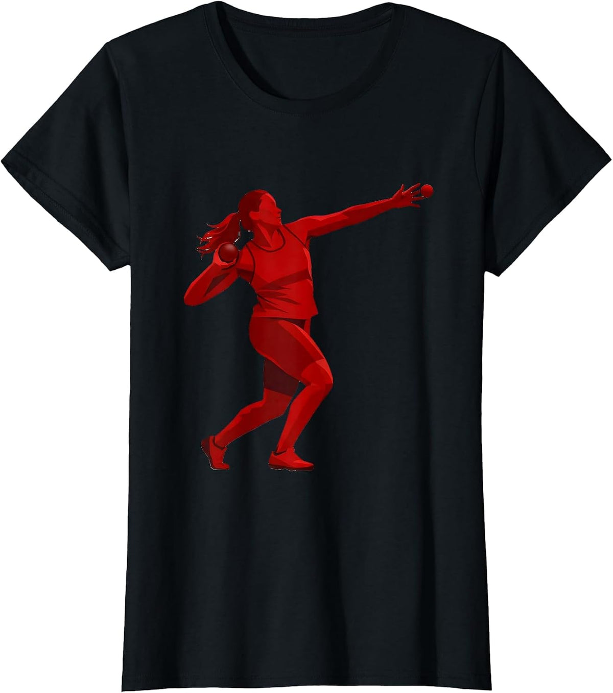 Shot Put Athlete Illustration Everyone Watches T-Shirt - Black