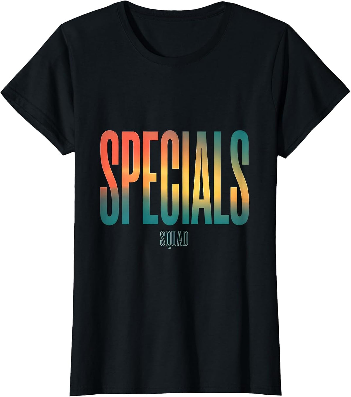Specials Squad Gradient Back To School Staff Appreciation T-Shirt - Black