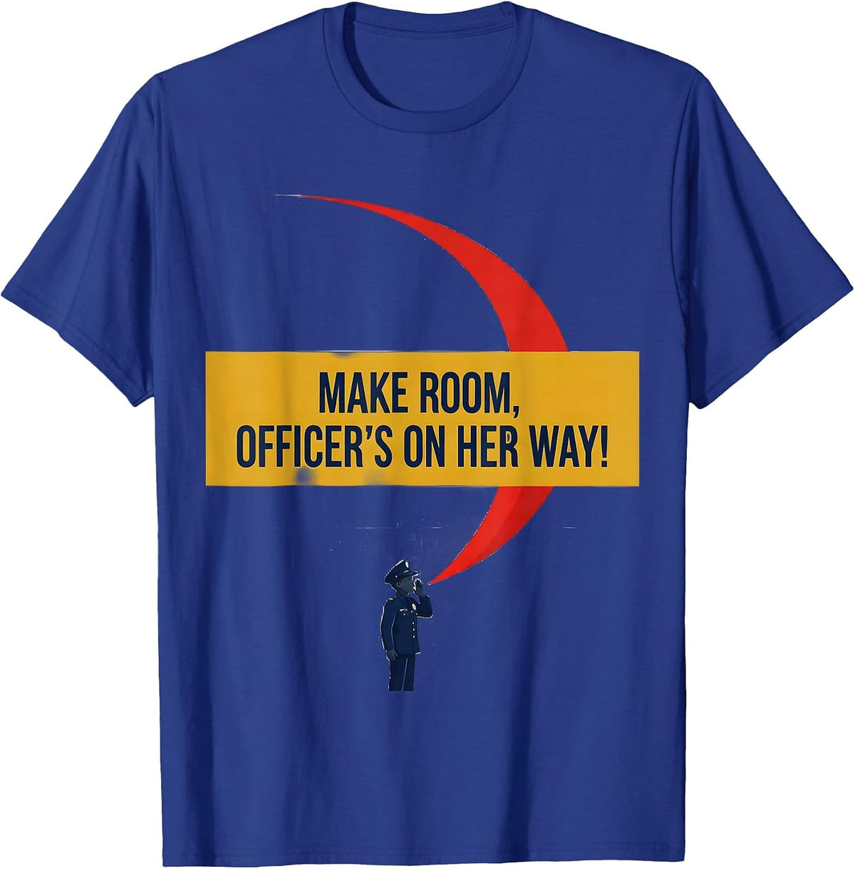 Make Room Officer's On Her Way Funny Police Officer Kids T-Shirt - Royal Blue