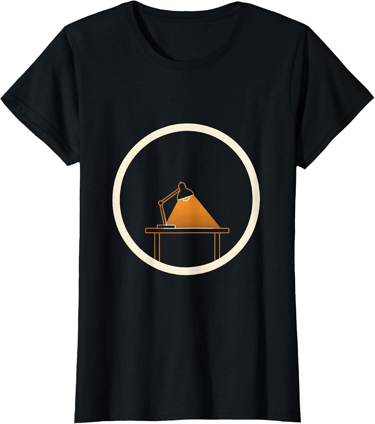 Women's Sped Teacher Late Night Desk Glow Illustration T-Shirt - Black