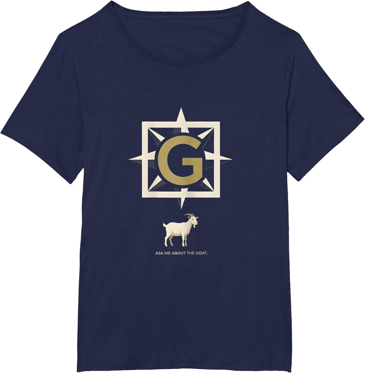 Women's Ask Me About The Goat Freemason Masonic Fraternal Pride T-Shirt - Navy Blue