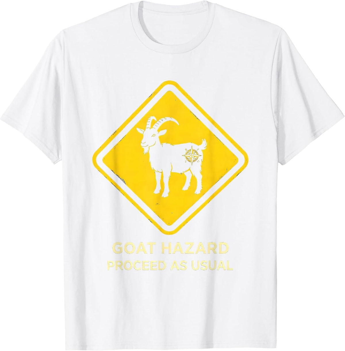 Men's Goat Hazard Proceed As Usual Freemason Square And Compass T-Shirt - White