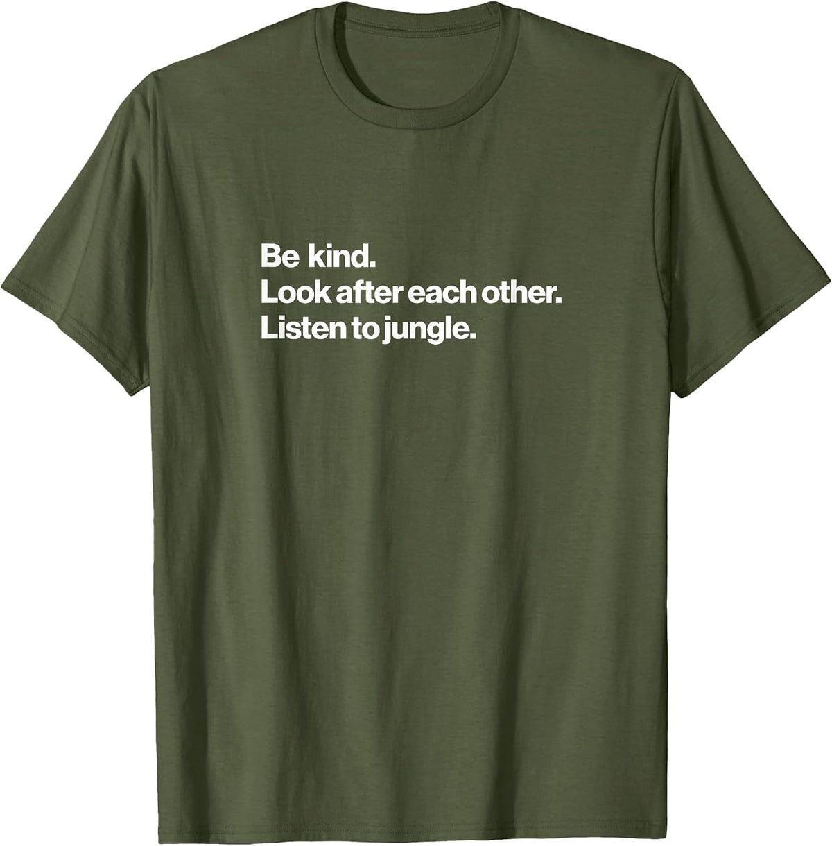 Listen to Jungle Music T-Shirt - Olive Green