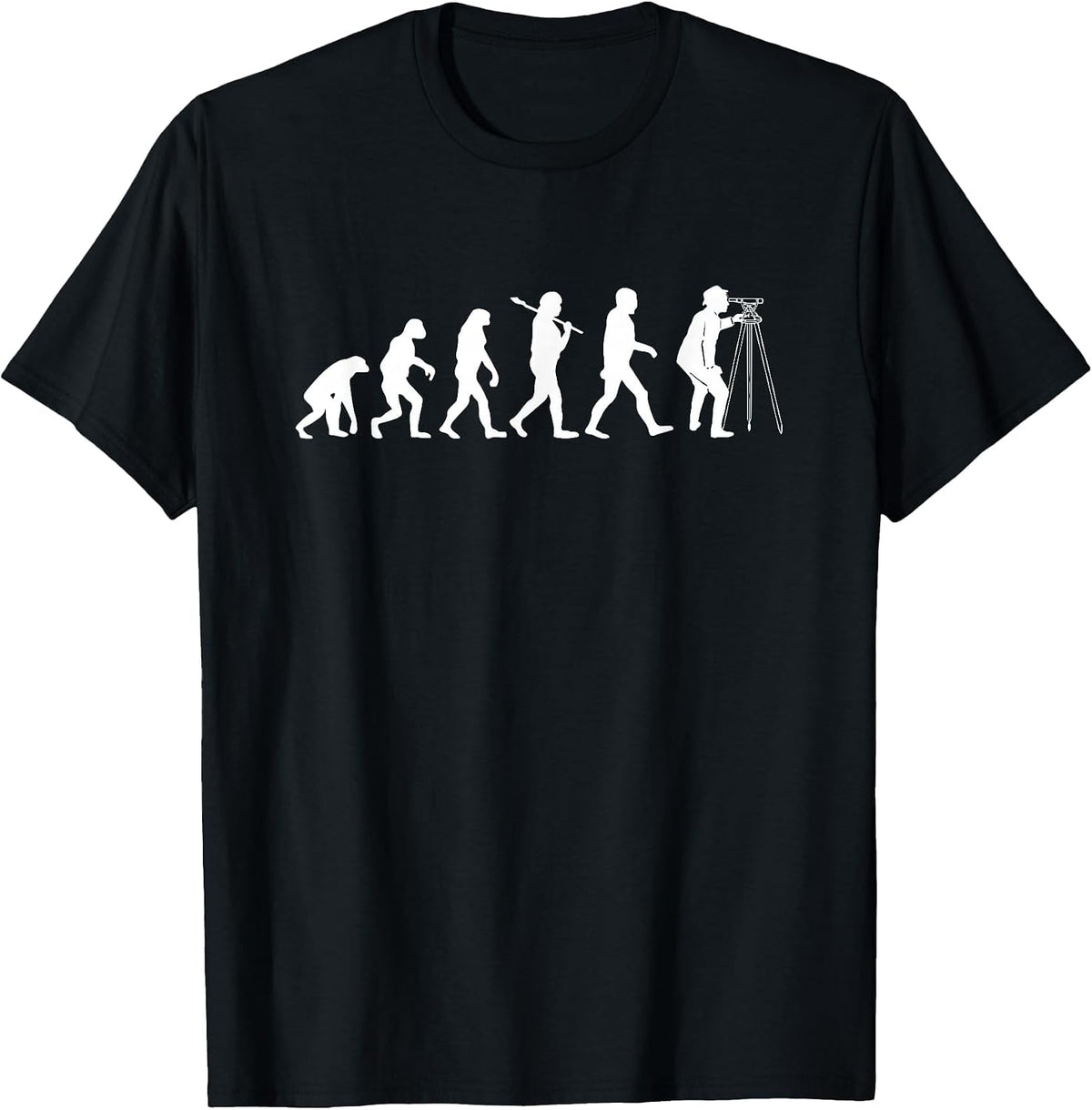 Surveyor Evolution Tshirt for Land Surveyors and Engineers T-Shirt - Black