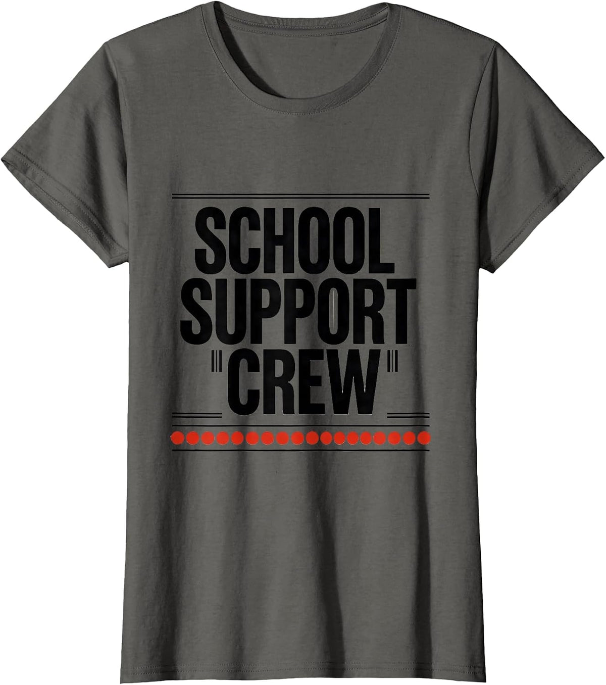 Women's School Support Crew Retro PTA Parent Volunteer Crew Pride T-Shirt - Asphalt Grey