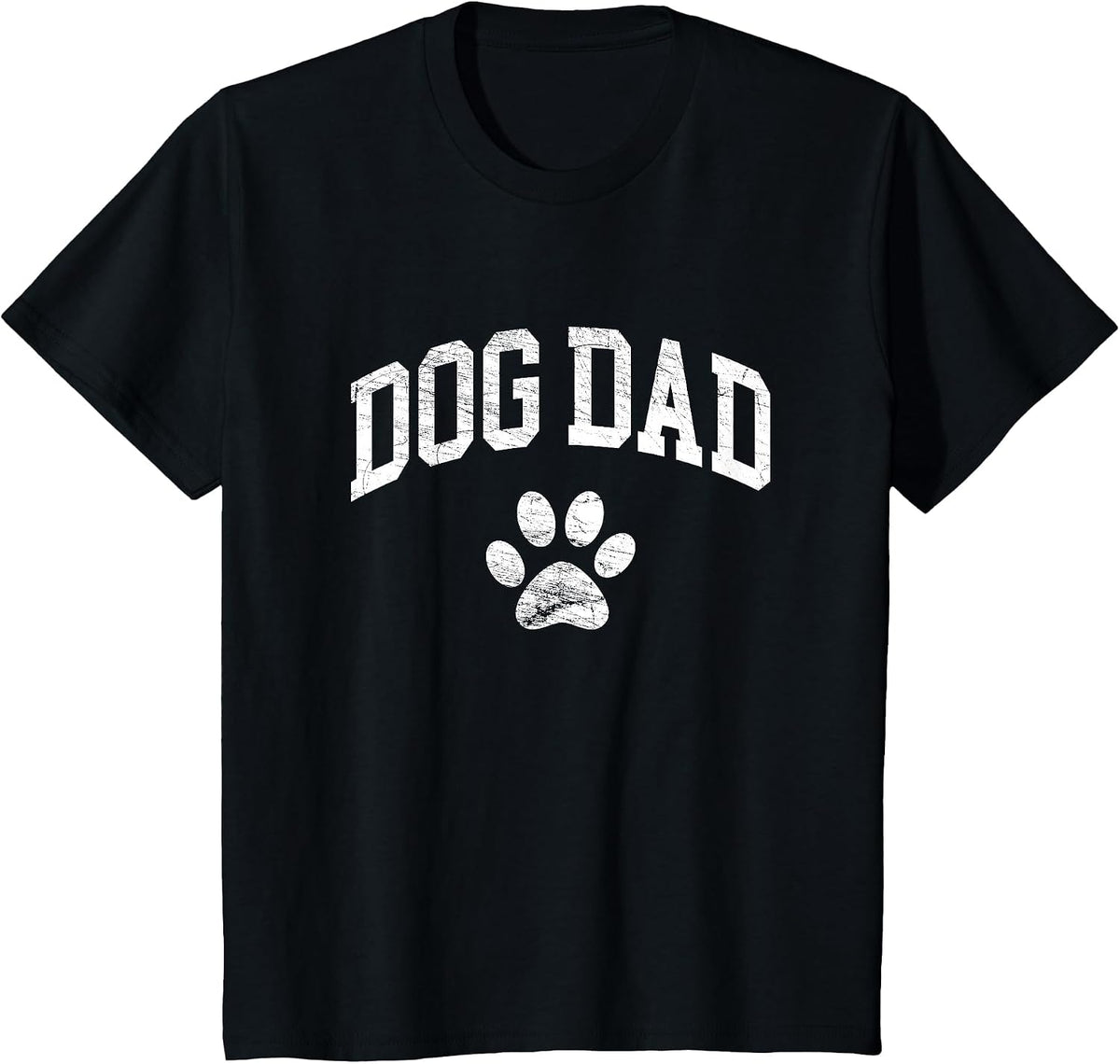 Dog Dad - Distressed Design Style - Funny Dog Paw - Classic T-Shirt - Black