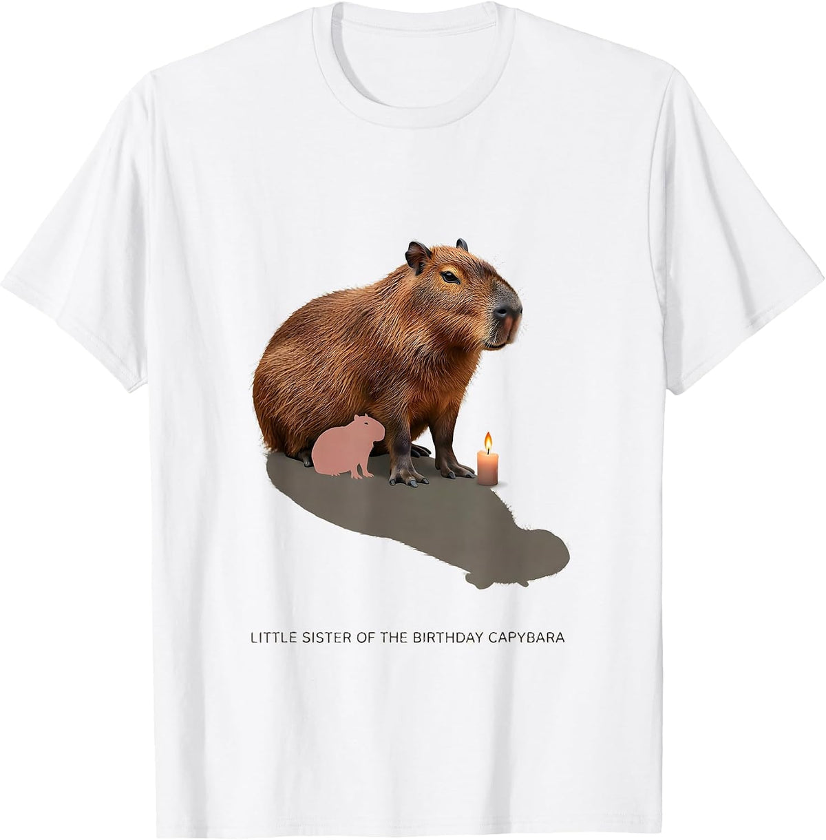 Men's Little Sister Of The Birthday Capybara Kawaii Animal Lover T-Shirt - White