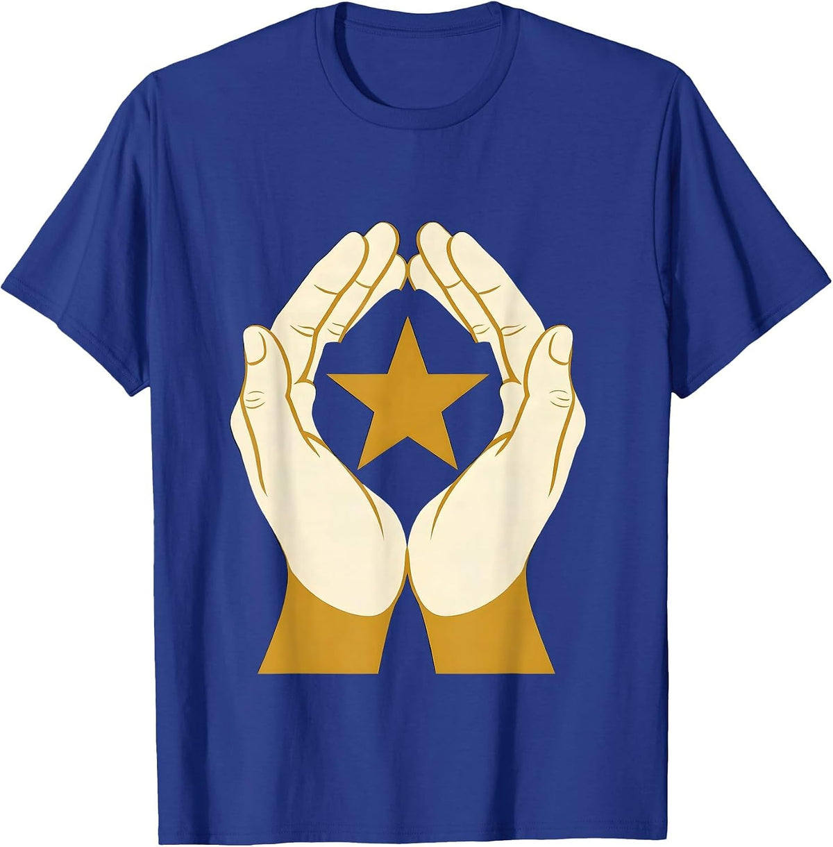 Paraprofessional Cupping Glowing Star Illustration T-Shirt - Royal Blue