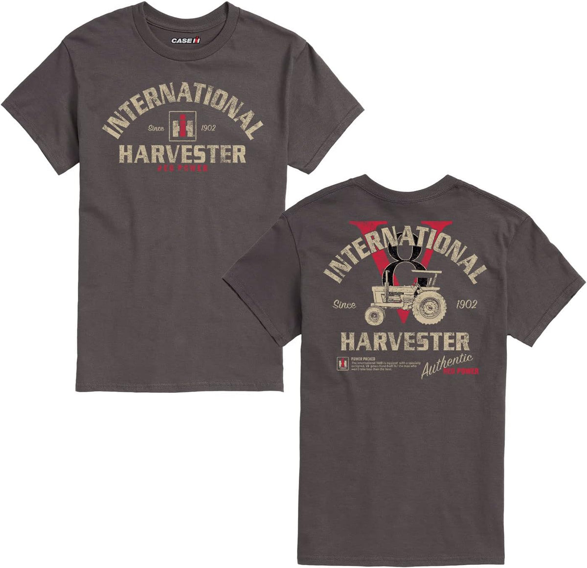 International Harvester - IH 1468 V8 - Men's Short Sleeve Graphic T-Shirt - Charcoal