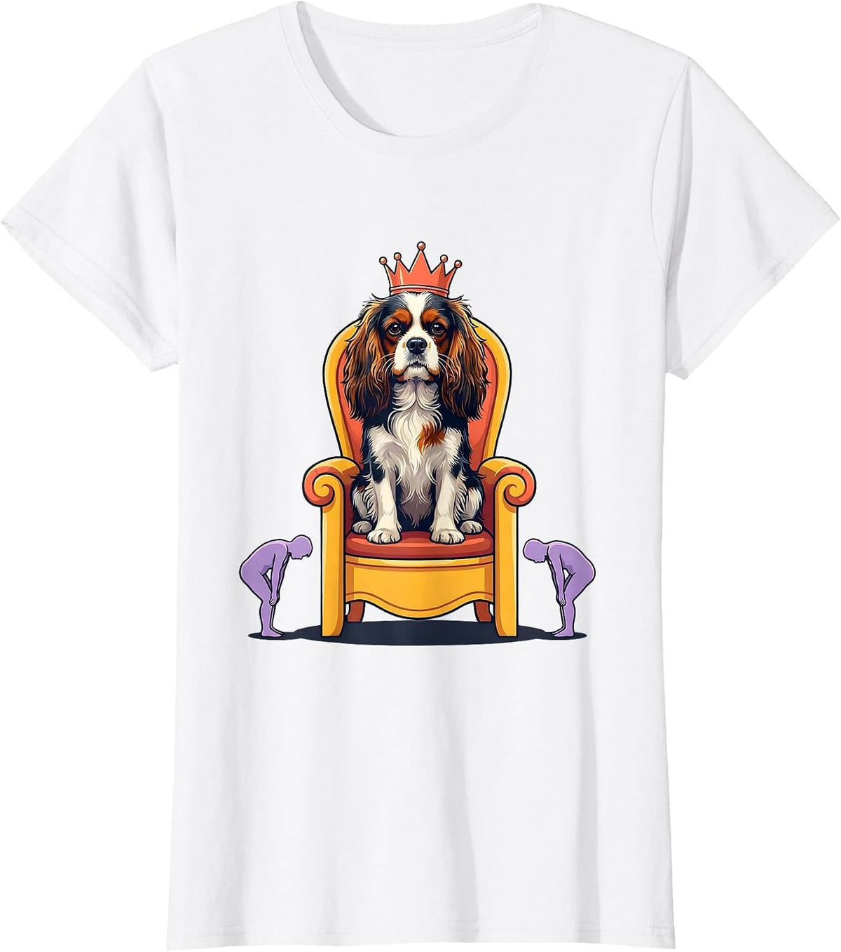 Women's Cavalier King Charles Spaniel Crown Dog Lover Pet Pride T-Shirt - White