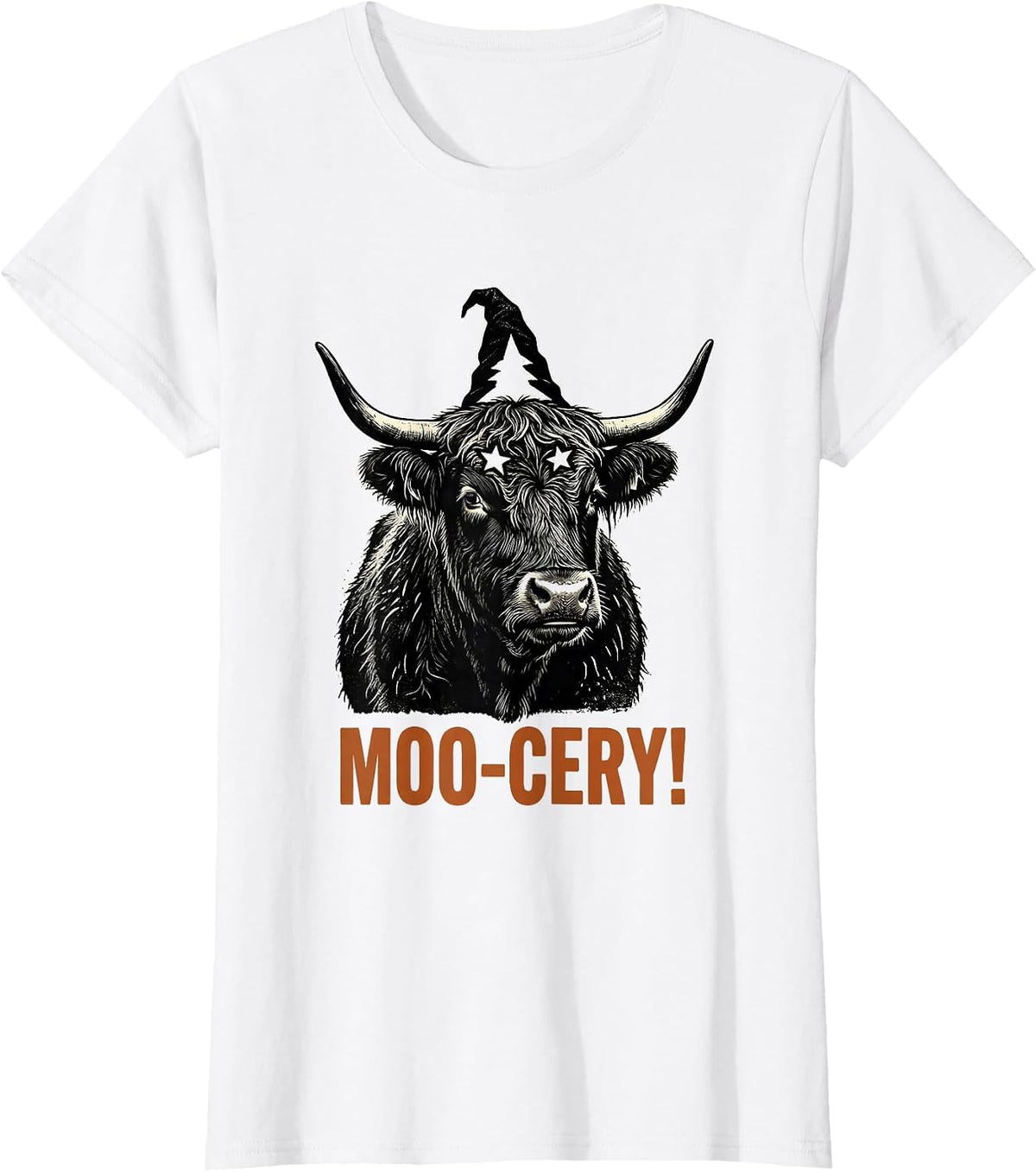 Women's Moo-cery! Funny Highland Cow Halloween Costume Humor T-Shirt - White