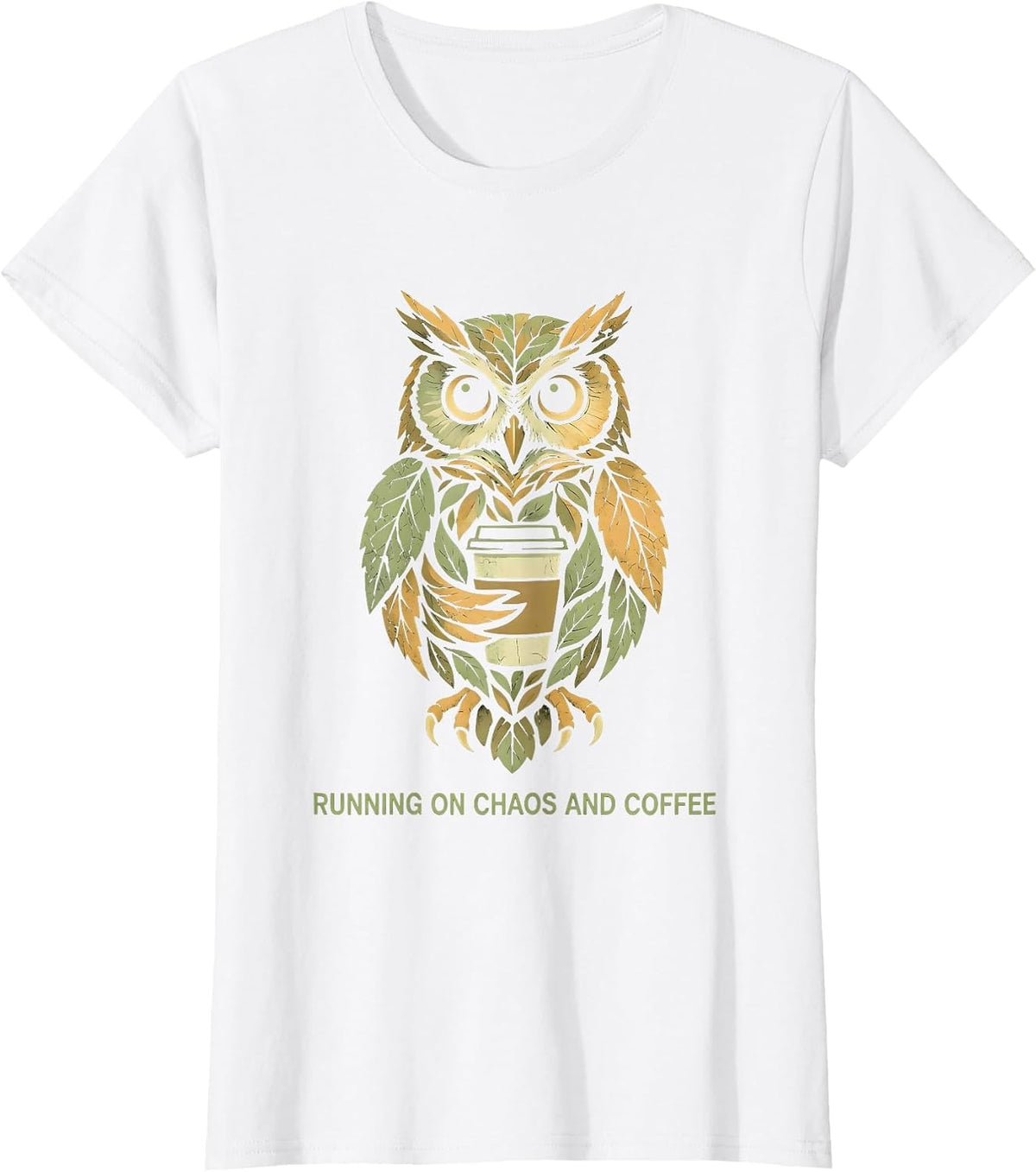 Running on Chaos and Coffee Coordinator Design T-Shirt - White