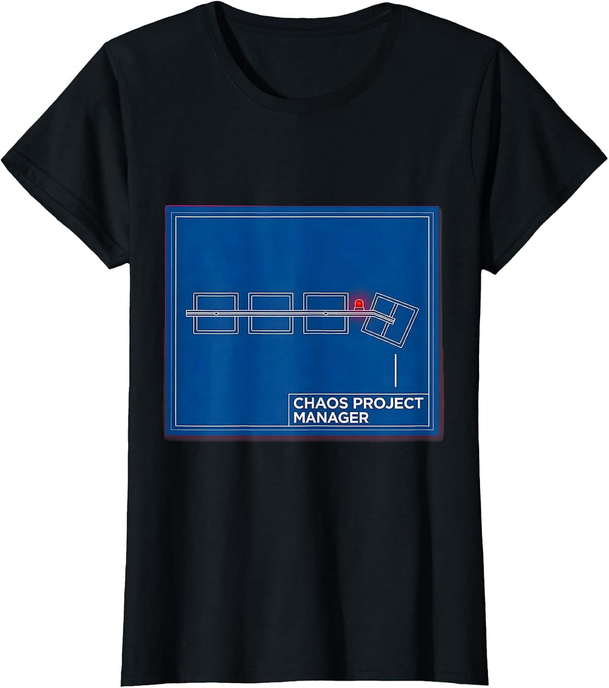Women's Chaos Project Manager Funny Chaos Coordinator Novelty Humor T-Shirt - Black