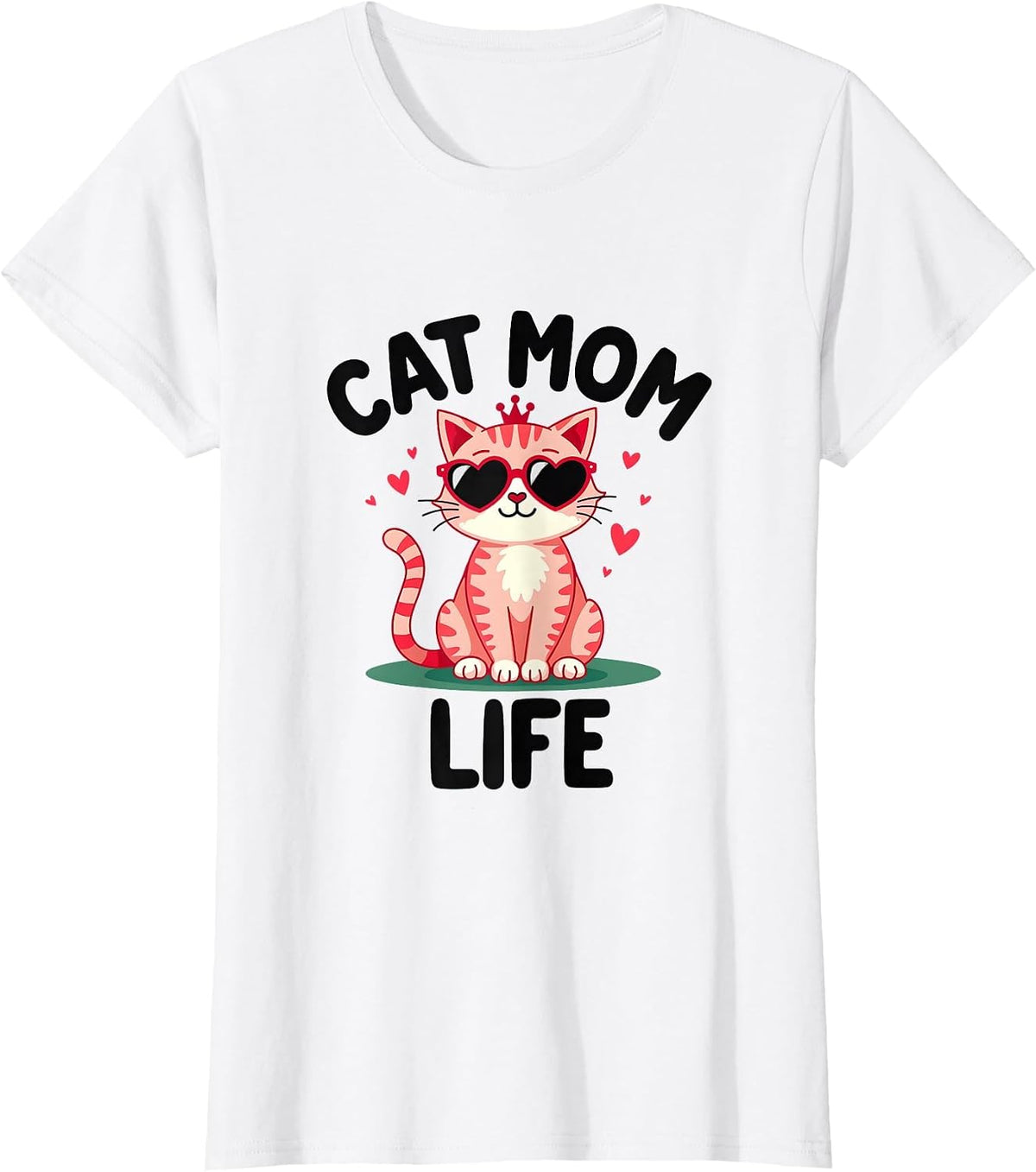 Cat Mom Life Proud Feline Parent Design T-Shirt - White