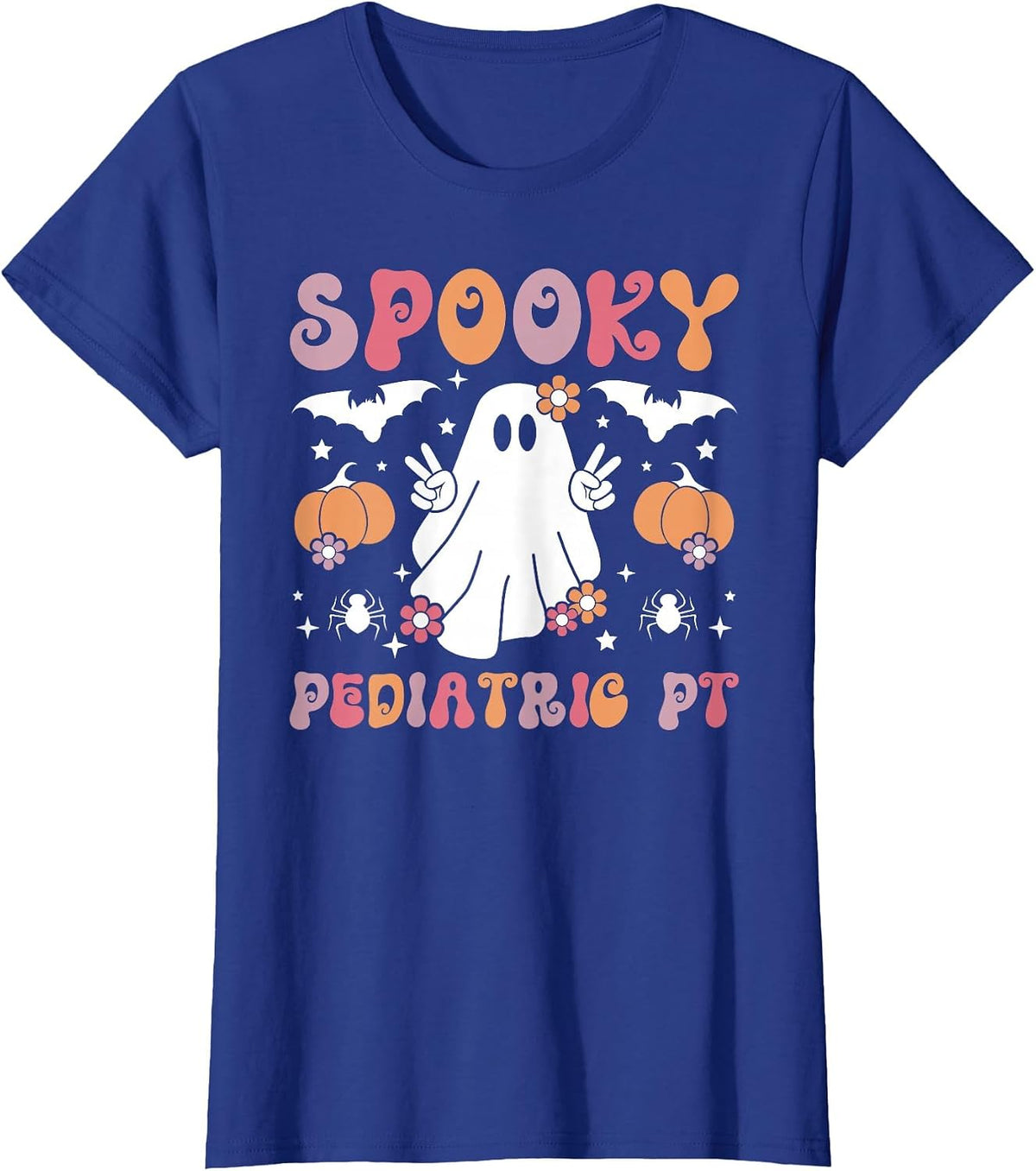 Spooky Pediatric PT Halloween Pediatric Physical Therapist T-Shirt - Royal Blue