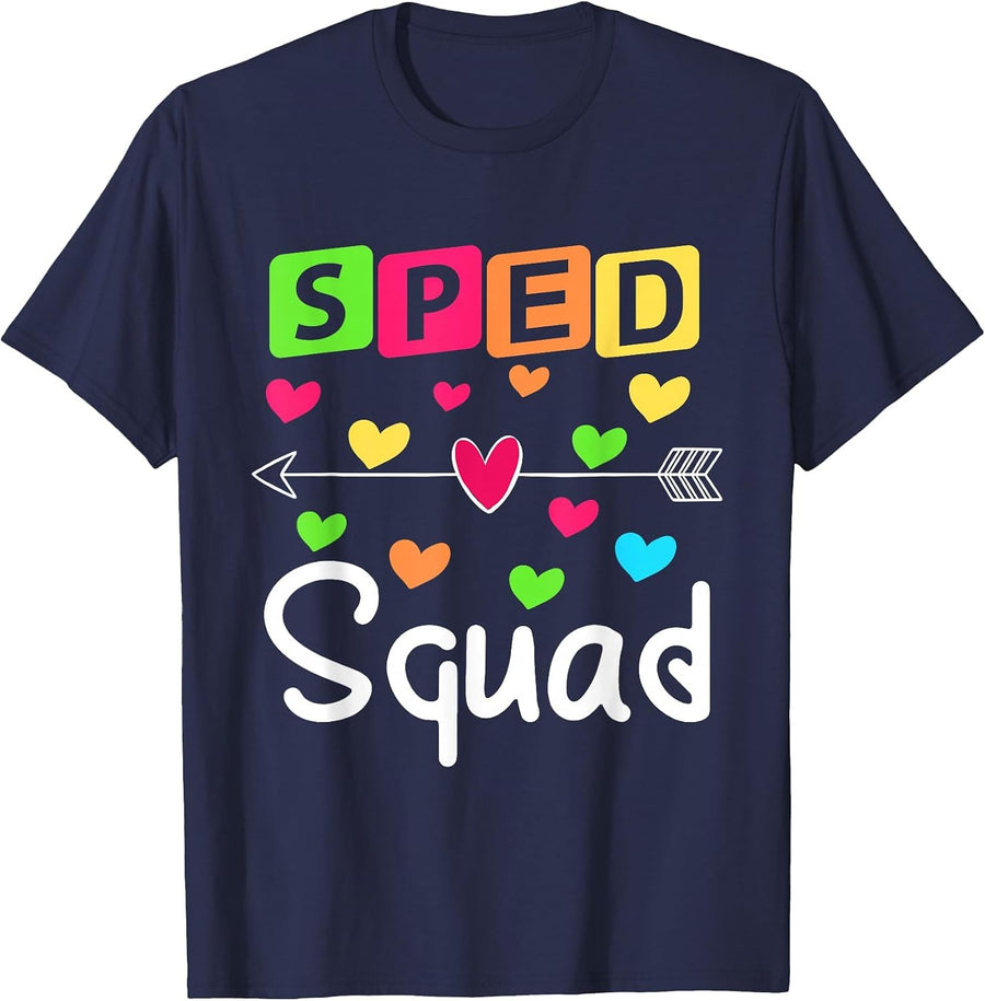 SPED Squad T Shirt SPED Teacher Shirts Special Education T-Shirt - Navy Blue