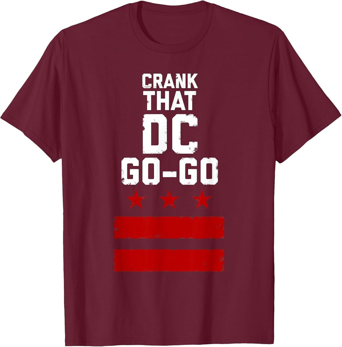 Vintage Washington D.C Crank that Go-Go Music Design T-Shirt - Burgundy