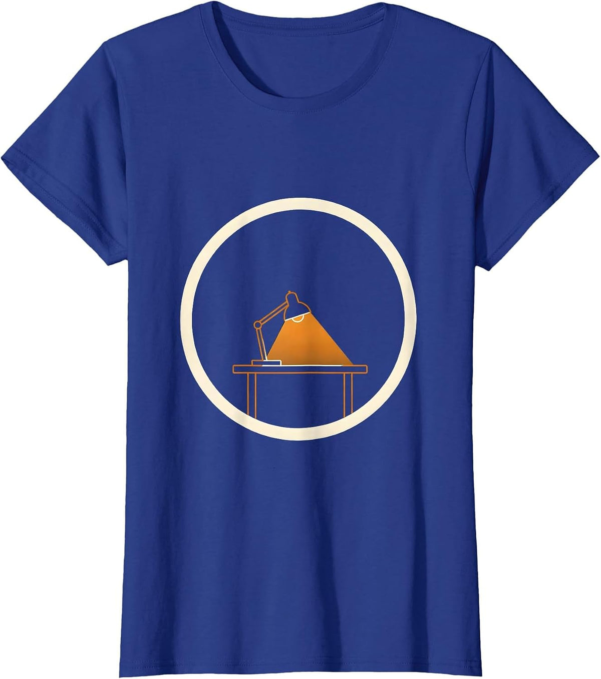 Women's Sped Teacher Late Night Desk Glow Illustration T-Shirt - Royal Blue