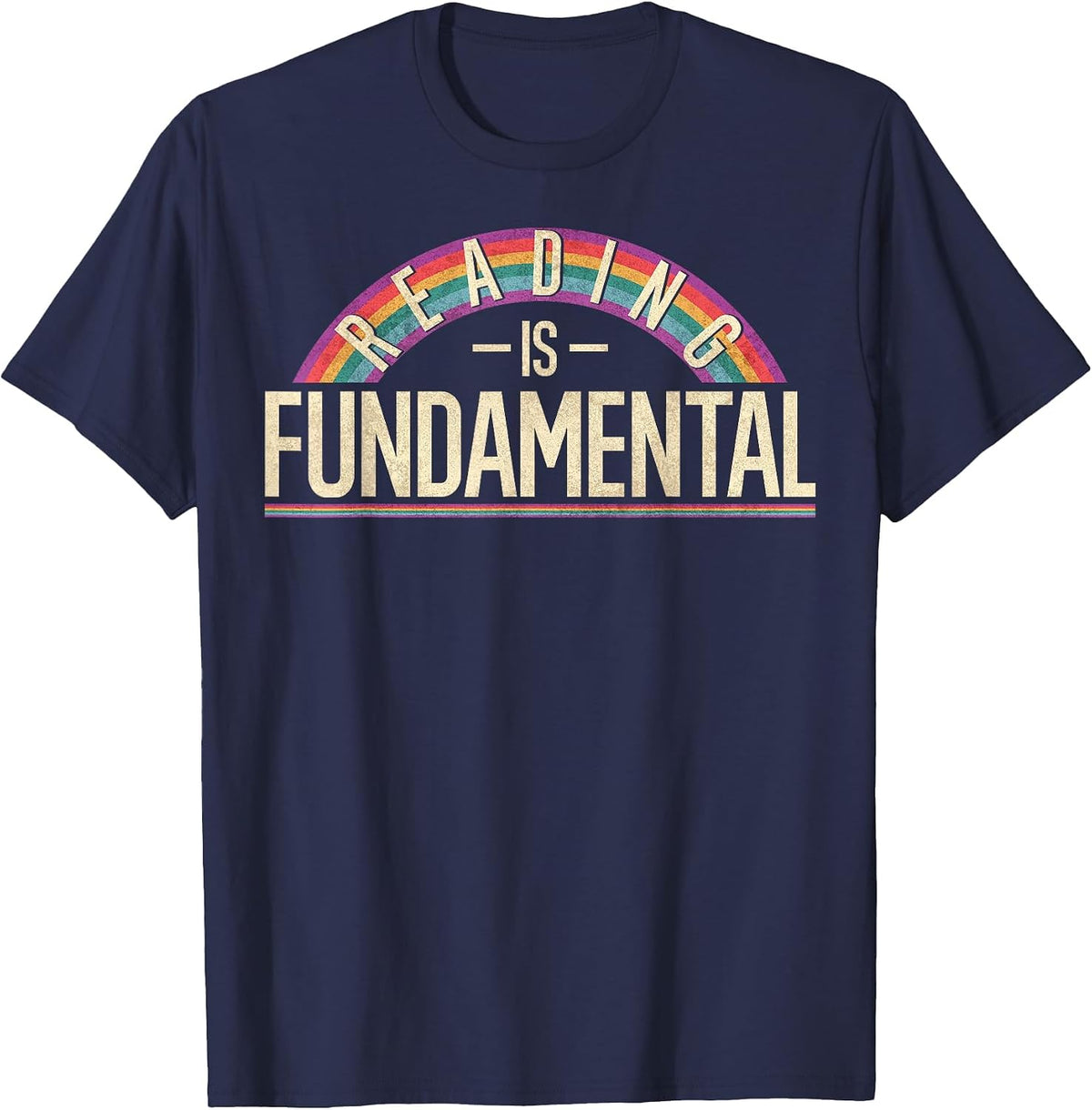Reading is Fundamental Poetry, Bookworm and Book Reader T-Shirt - Navy Blue