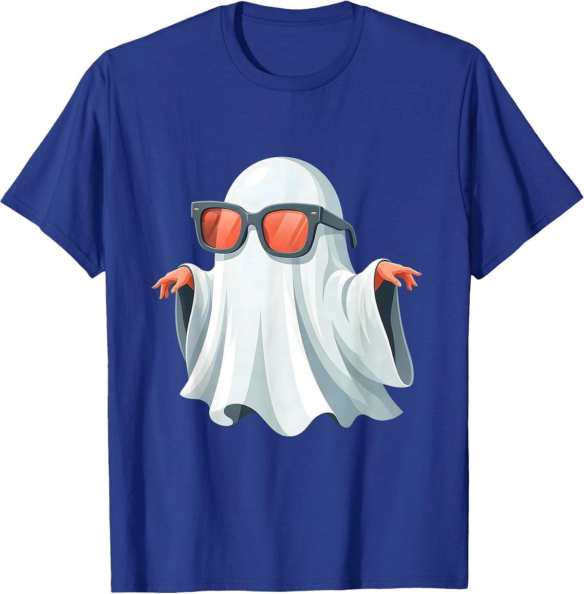 Boo Jee Ghost Wearing Designer Sunglasses T-Shirt - Royal Blue
