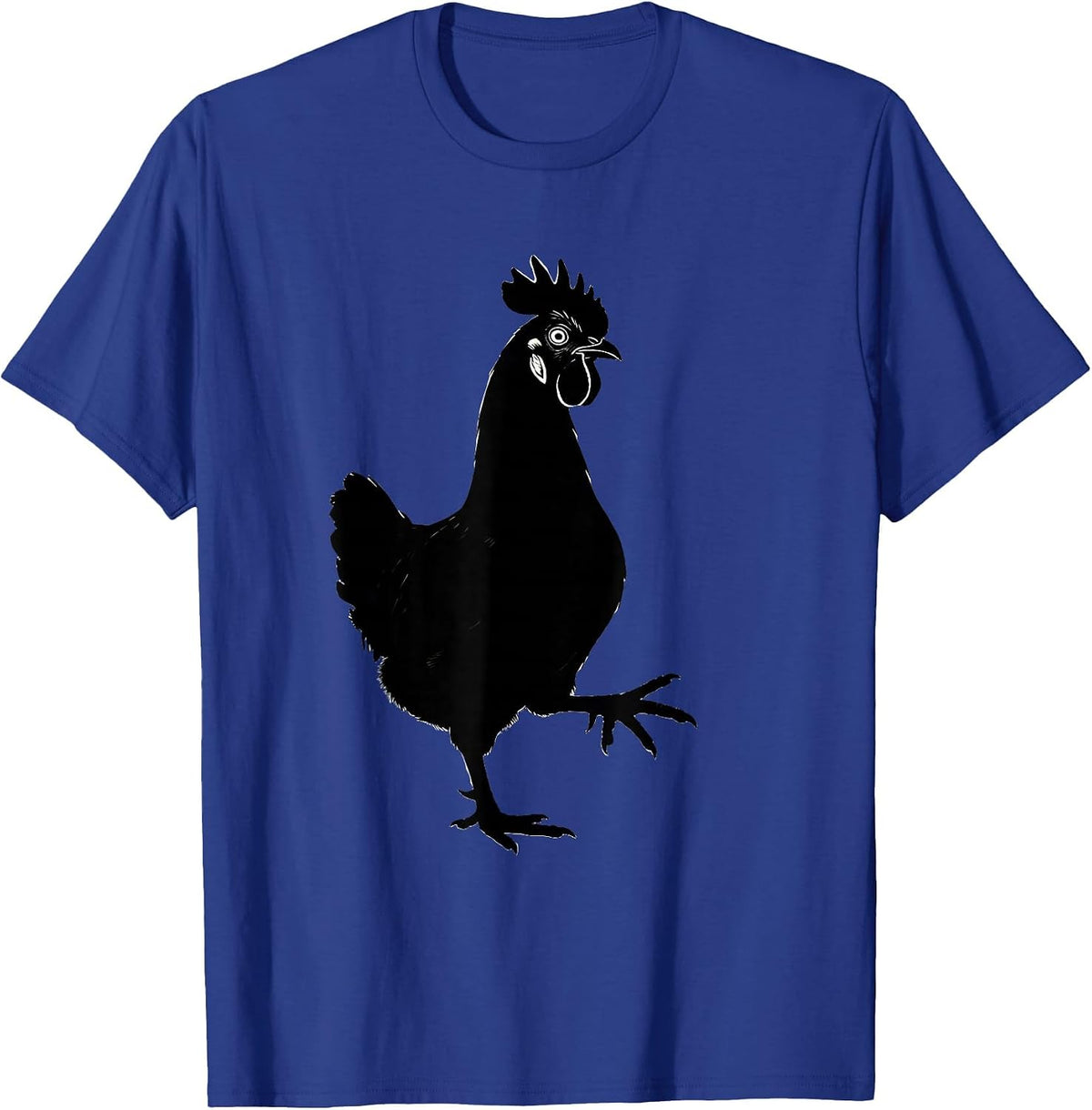 Men's Chicken Silhouette Funny Chicken Lover Farm Animal Humor T-Shirt - Royal Blue