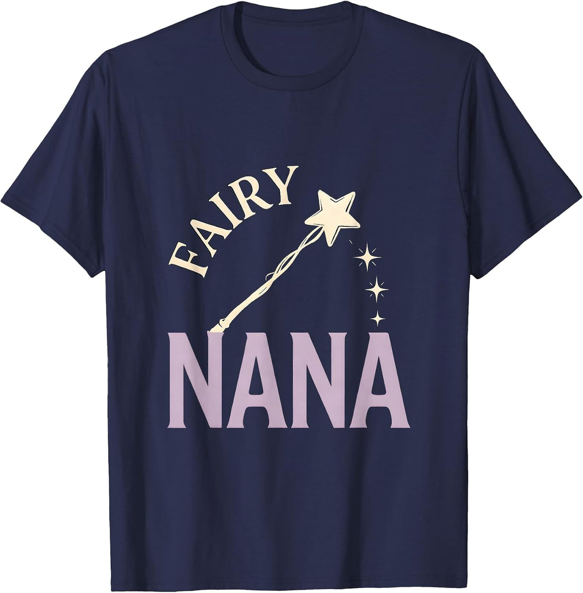 Fairy Nana Minimalist Grandmother Godmother Gift Whimsy T-Shirt - Navy Blue