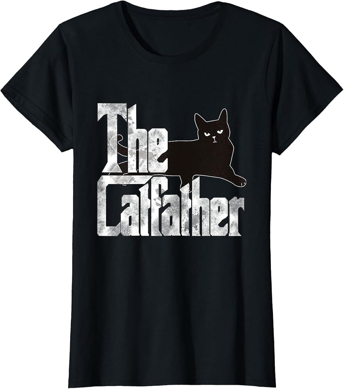 Cat Dad The Catfather Lazy Black Cat Father Kitty Daddy T-Shirt - Black