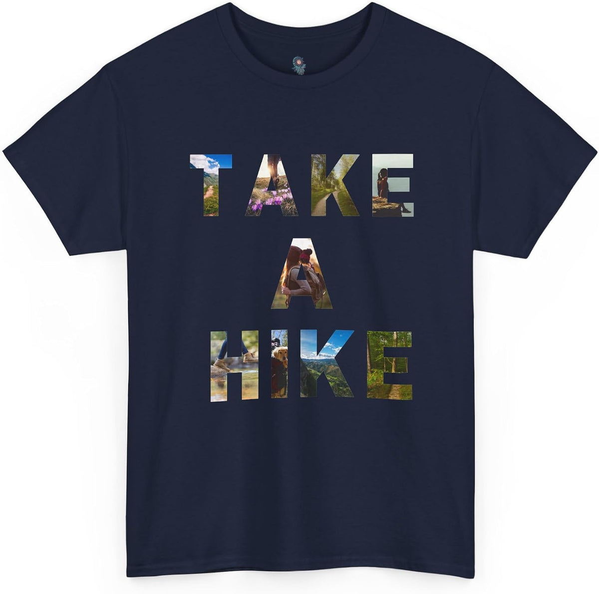 Take a Hike T-Shirt | Hiking Outdoor Adventure Typography Tee - Navy