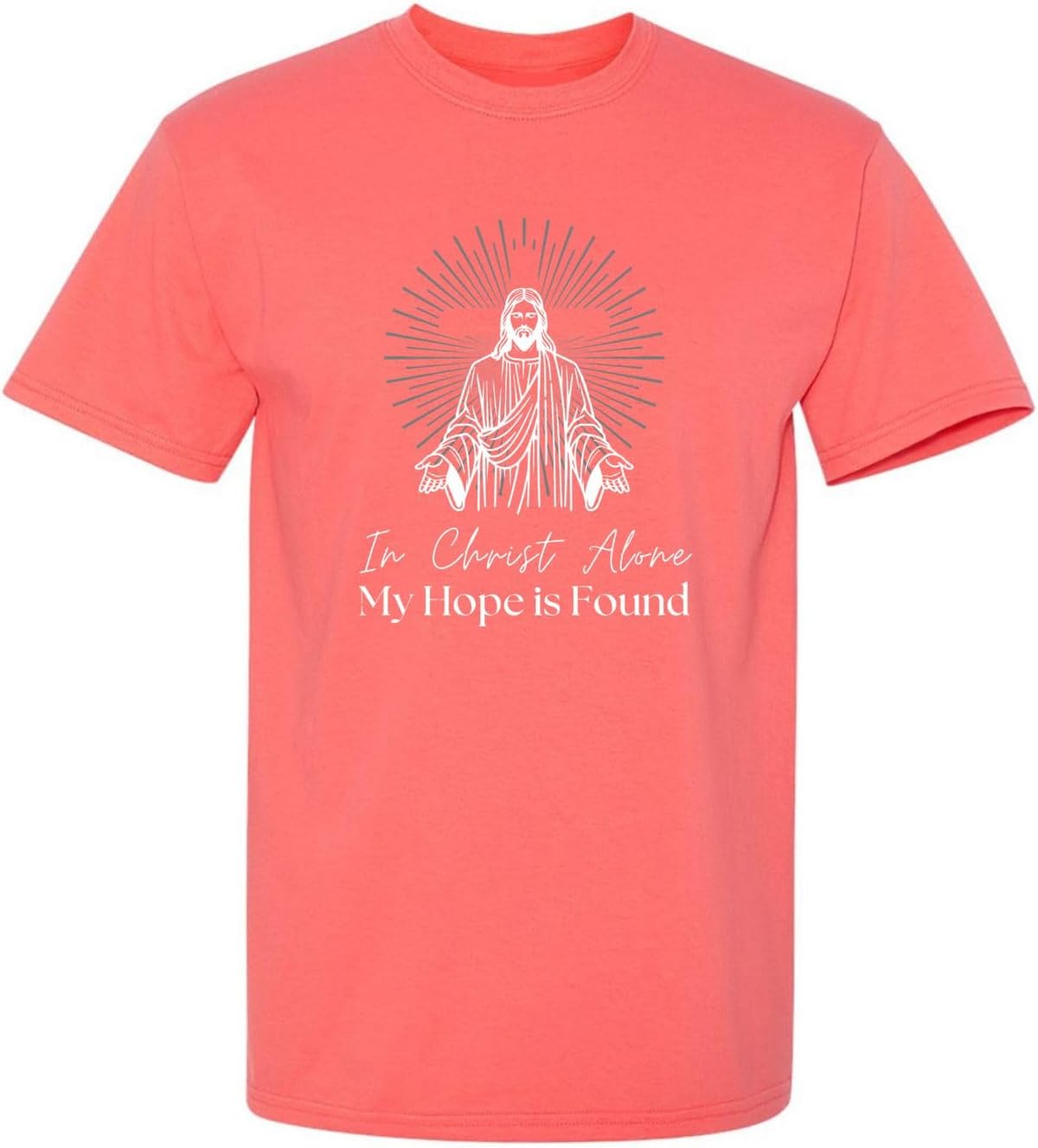 Jesus Shirt Religious Gifts Christian Graphic Tees for Men - Coral3