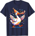 Silly Goose Party Hat Noisemaker Graphic T-Shirt - Navy Blue